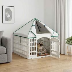 Panneau de jeu pour chien 4 panneaux avec toit 88 x 88 x 112 cm