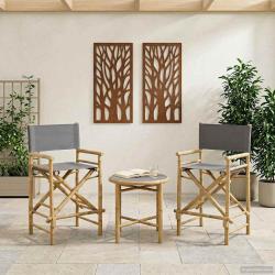 Chaise de directeur pliante 2 pcs Naturel Bambou