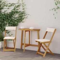 Chaises de bistrot d'ext&eacute;rieur 2 pcs Cr&egrave;me blanc