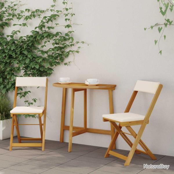 Chaises de bistrot d'ext�rieur 2 pcs Cr�me blanc