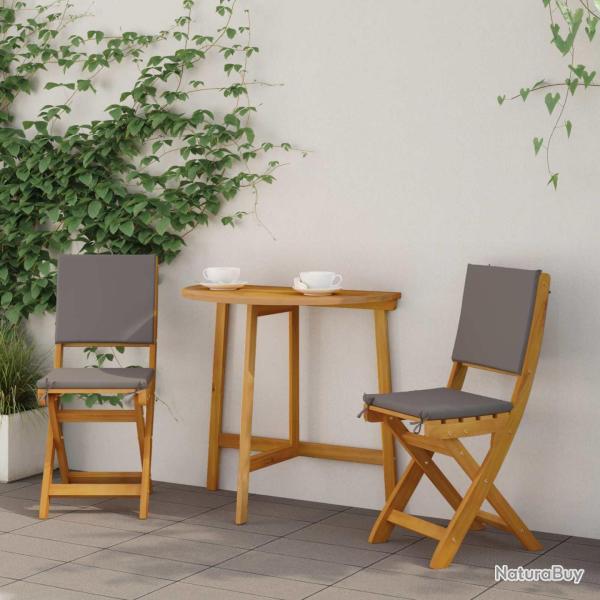 Chaises de bistrot d'ext�rieur 2 pcs Gris fonc�