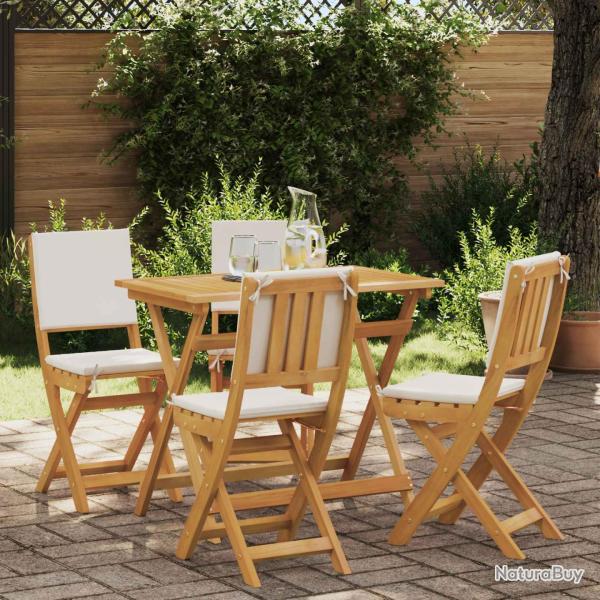 Chaises de bistrot d'ext�rieur 4 pcs Cr�me blanc