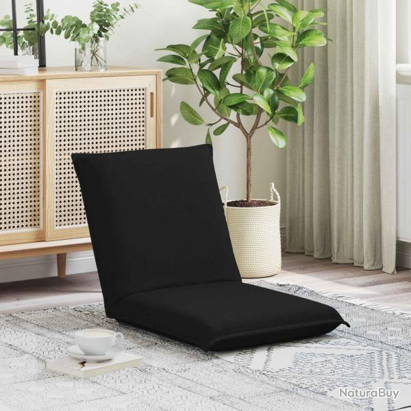 Fauteuil de sol ajustable Noir Tissu