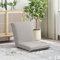 Fauteuil de sol ajustable Gris clair Tissu en laine de mouton
