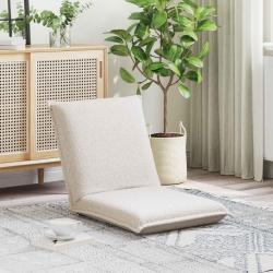 Fauteuil de sol ajustable Cr&egrave;me Tissu en laine de mouton