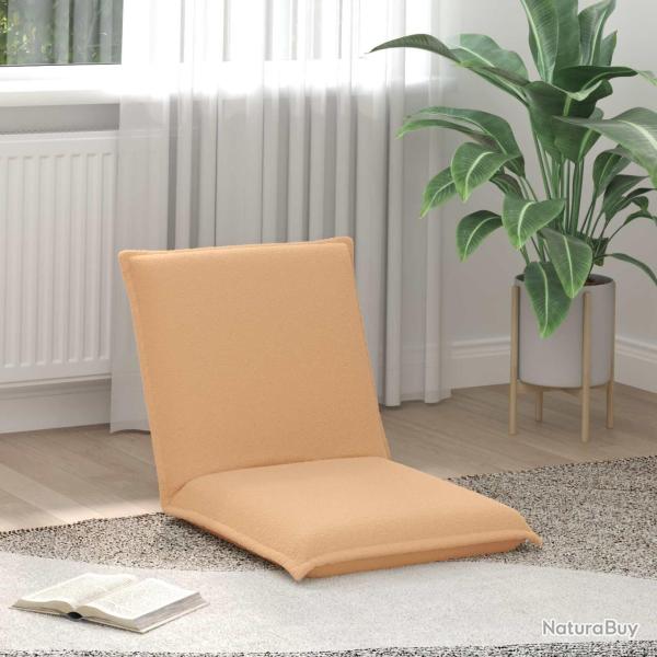Fauteuil de sol ajustable Beige Tissu en laine de mouton