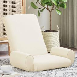 Fauteuil de sol ajustable Cr&egrave;me Velours grain&eacute;