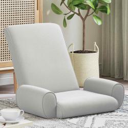 Fauteuil de sol ajustable Gris clair Velours grain&eacute;