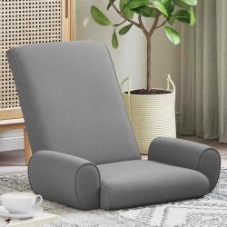 Fauteuil de sol ajustable Gris fonc&eacute; Velours grain&eacute;