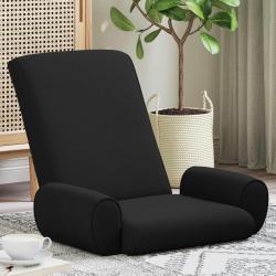 Fauteuil de sol ajustable Noir Velours grain&eacute;