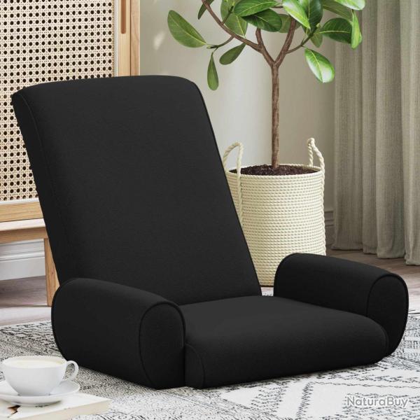 Fauteuil de sol ajustable Noir Velours grain�