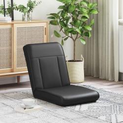 Fauteuil de sol ajustable Noir Simili cuir
