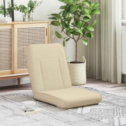 Fauteuil de sol ajustable Cr&egrave;me Tissu