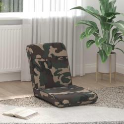 Fauteuil de sol ajustable Vert arm&eacute;e Tissu