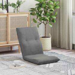 Fauteuil de sol ajustable Gris fonc&eacute; Velours