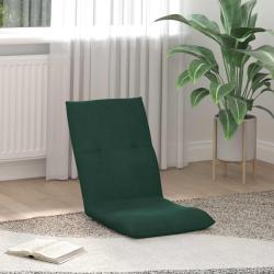 Fauteuil de sol ajustable Vert fonc&eacute; Velours