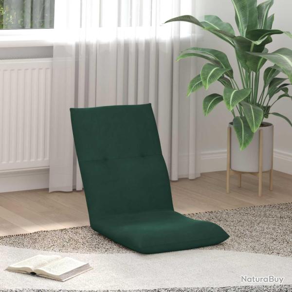 Fauteuil de sol ajustable Vert fonc� Velours