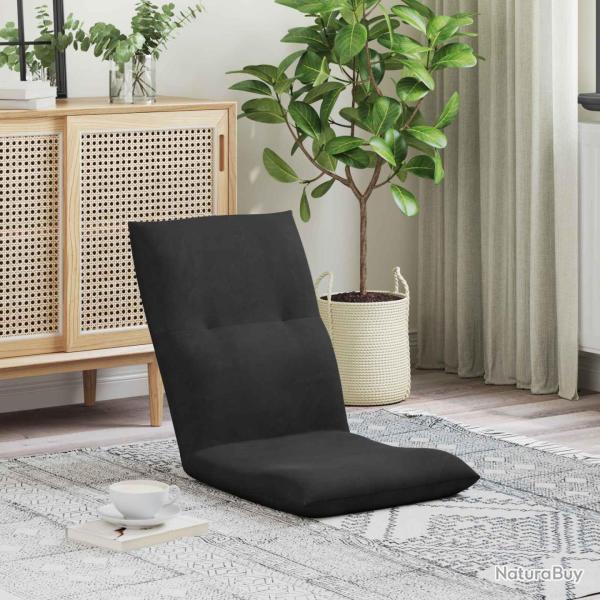 Fauteuil de sol ajustable Noir Velours