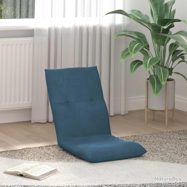Fauteuil de sol ajustable Bleu Velours