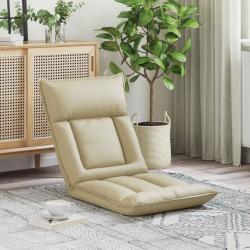 Fauteuil de sol ajustable Cr&egrave;me Simili cuir