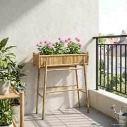 Jardini&egrave;re avec support Naturel 100 x 38 x 114 cm Bambou