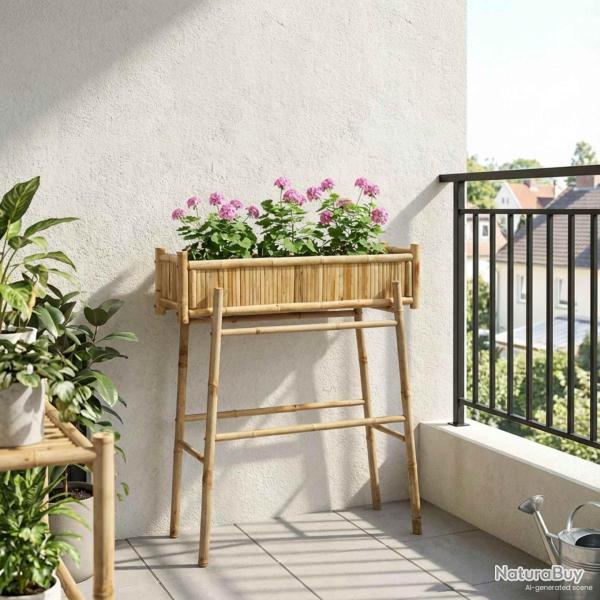 Jardini�re avec support Naturel 100 x 38 x 114 cm Bambou