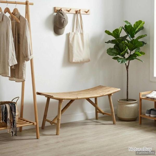 Banc de 110 x 45 x 50 cm Bambou Naturel Rectangulaire
