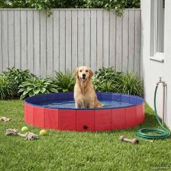 Piscine pour Chien Rouge &Oslash;200 x 30 cm PVC &eacute;pais