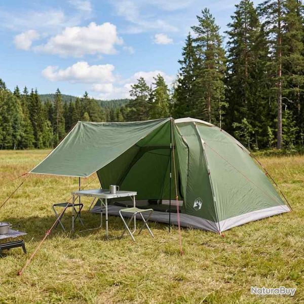 Tente de camping avec toit Vert 6 personnes Polyester et Acier