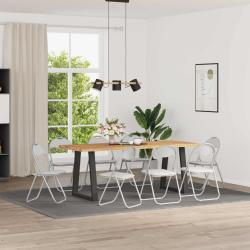 Chaise pliante 8 pcs Blanc et Gris 48 x 43,5 x 81 cm