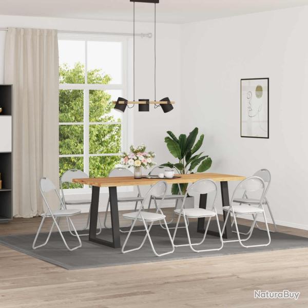Chaise pliante 8 pcs Blanc et Gris 48 x 43,5 x 81 cm