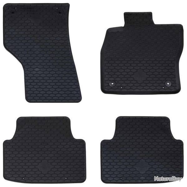 Tapis de voiture 4 pcs Noir compatible avec le si�ge LEON 2020-