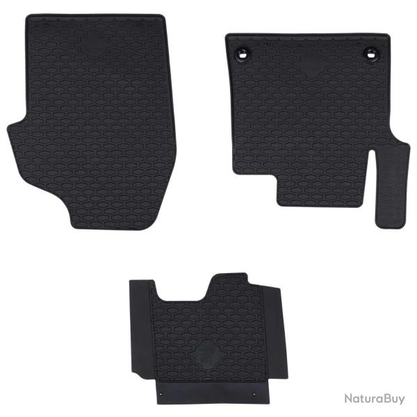 Tapis de voiture 3 pcs Noir Caoutchouc