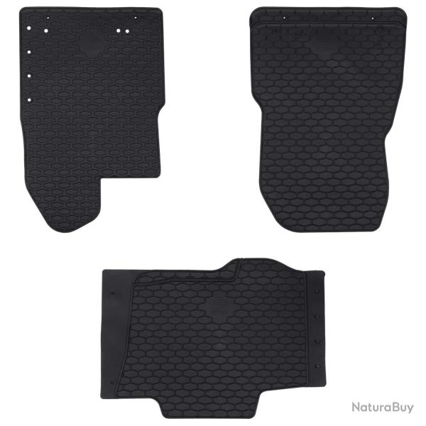 Tapis de voiture en caoutchouc, noir, 3 pi�ces