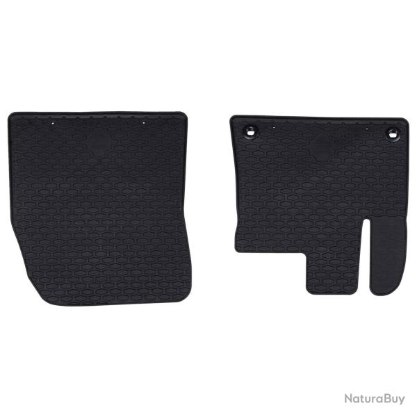 Tapis de voiture 2 pcs Noir Caoutchouc