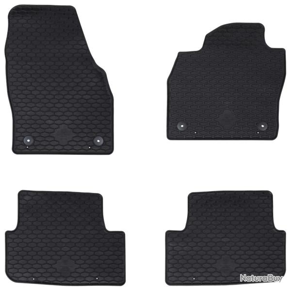 Tapis de voiture 4 pcs Noir Caoutchouc