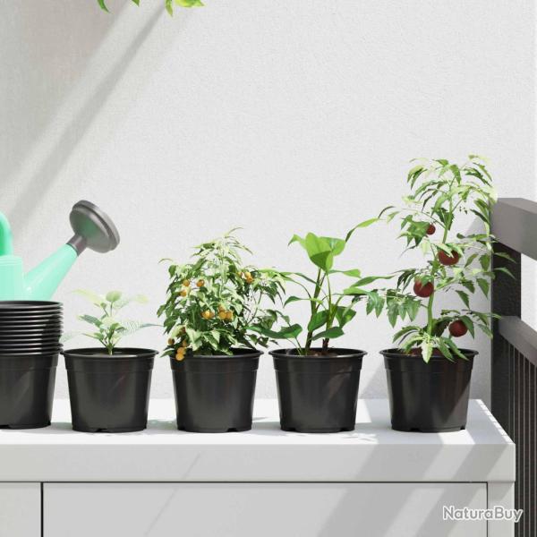Pot � fleurs rond 100 pcs Noir � 10 x 8 cm Plastique