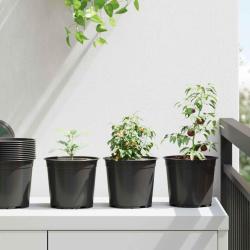 Pot &agrave; fleurs 50 pcs Noir &Oslash; 15 x 13 cm Plastique