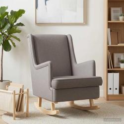 Chaise &agrave; bascule Taupe 62 x 80 x 85 cm tissu