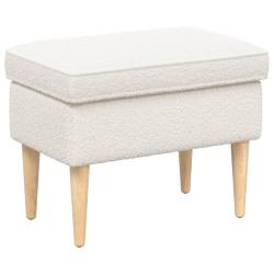 Pouf Cr&egrave;me 55 x 35 x 41 cm Boucl&eacute;