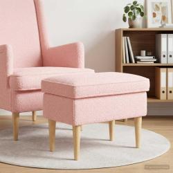 Pouf Rose 55 x 35 x 41 cm Boucl&eacute;