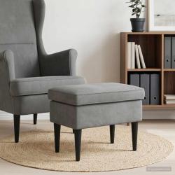 Pouf Gris fonc&eacute; 55 x 35 x 41 cm Velours