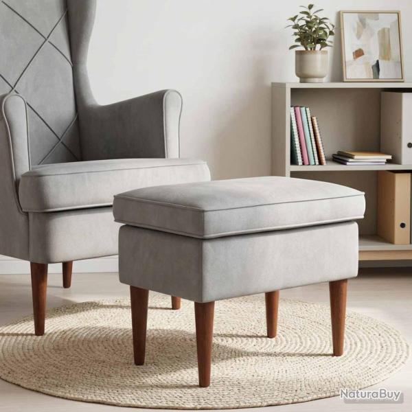 Pouf Gris clair 55 x 35 x 41 cm Velours