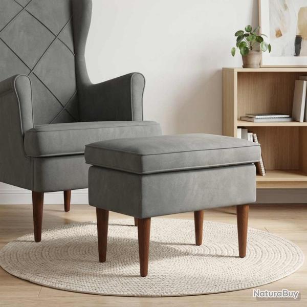 Pouf Gris fonc� 55 x 35 x 41 cm Velours