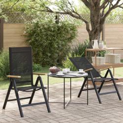 Chaises de inclinables 2 pcs Noir 58 x 73 x 111,5 cm