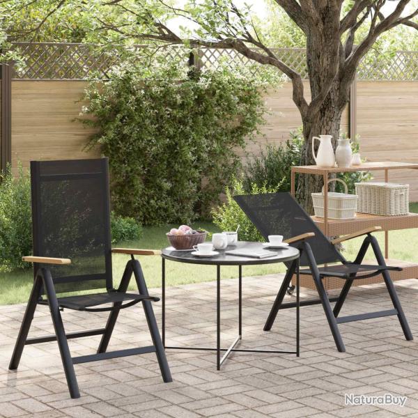 Chaises de inclinables 2 pcs Noir 58 x 73 x 111,5 cm