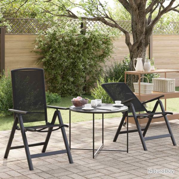 Chaises de inclinables 2 pcs Noir 58 x 71 x 112 cm