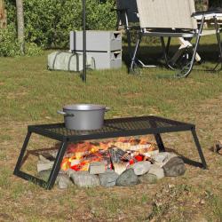 Gril de camping pliable Noir 58 x 31 x 2 cm Acier alli&eacute;
