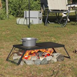 Gril de camping pliable Noir 31,5 x 26,5 x 4 cm Acier alli&eacute;