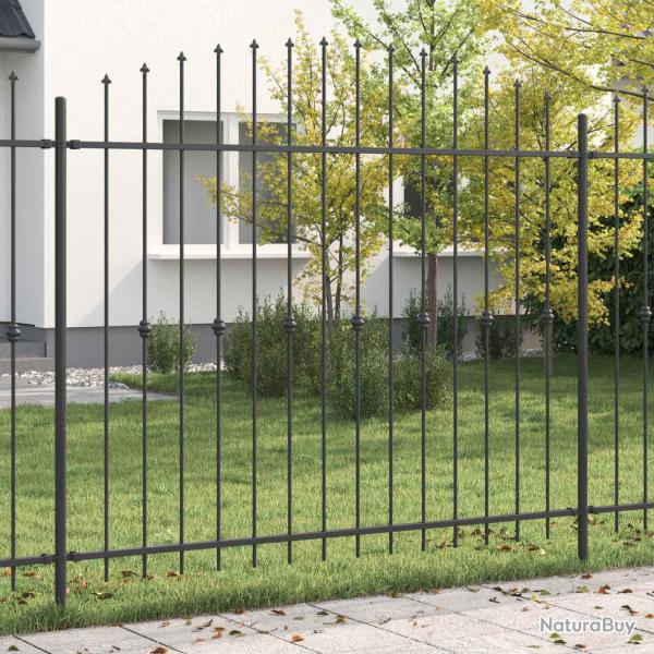 Cl�ture � Pointe Asten Noir 200 x 200 cm Acier enduit de poudre